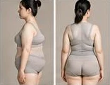 Yang deficiency body type, side and back