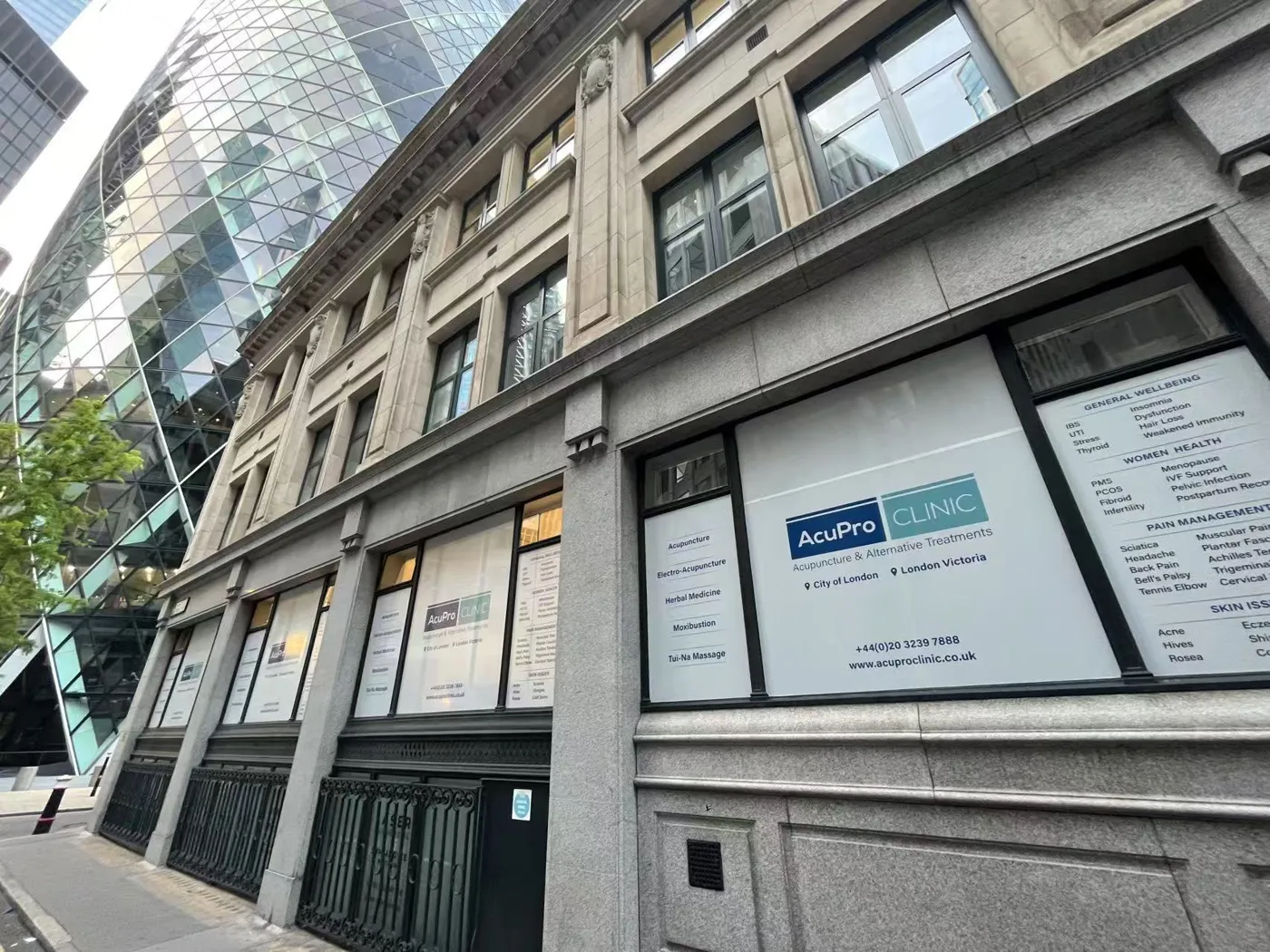 AcuPro Clinic on Bury Street next to the Gherkin, City of London
