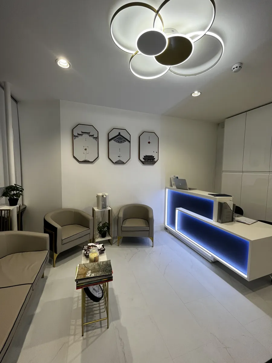 Waiting area with Chinese art at AcuPro Clinic Victoria