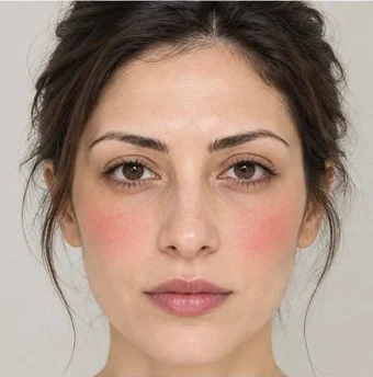 Example of a flushed cheeks
